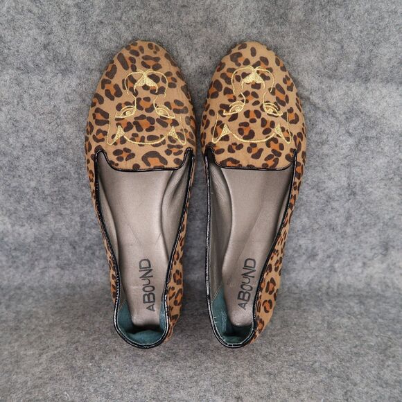 Abound Shoes Womens 5.5 Flats Fashion Slip On Leopard Print Embroidered Slipper - Picture 6 of 15
